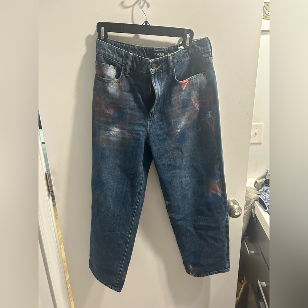 Ralph Lauren Blue Jeans with Artistic Accents